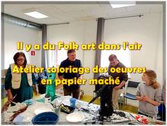 Atelier coloriage des oeuvres en papier maché